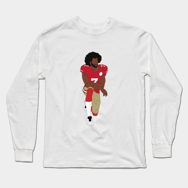 Colin Kaepernick Kneeling Long Sleeve T-Shirt by rattraptees